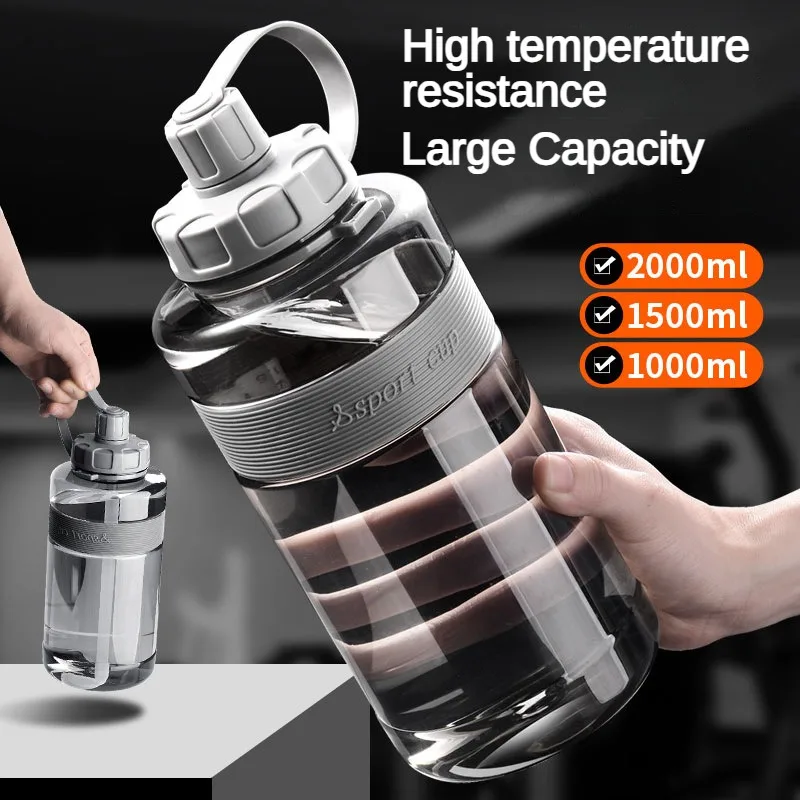 

2 Liter Big Water Bottle with Straw 2L/1.5L/1L/0.6L Large Capacity School Gym Sports Drinking Bottles BPA Free Fitness