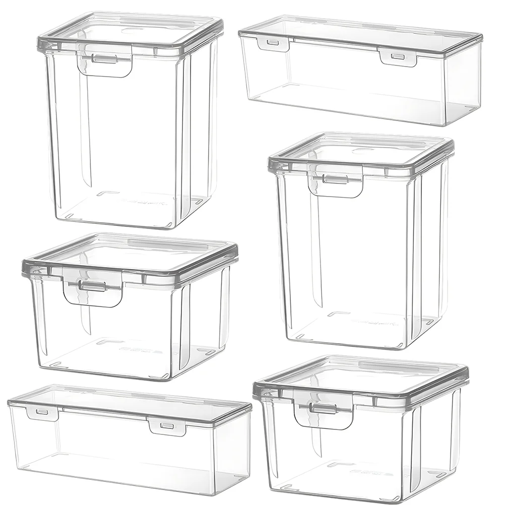 Transparent Storage Box Containers Lids Small Organizer Clear Bins Hair Snap Clips 
Transparent Storage Box Containers Lids Small Organizer Clear Bins Hair Snap Clips