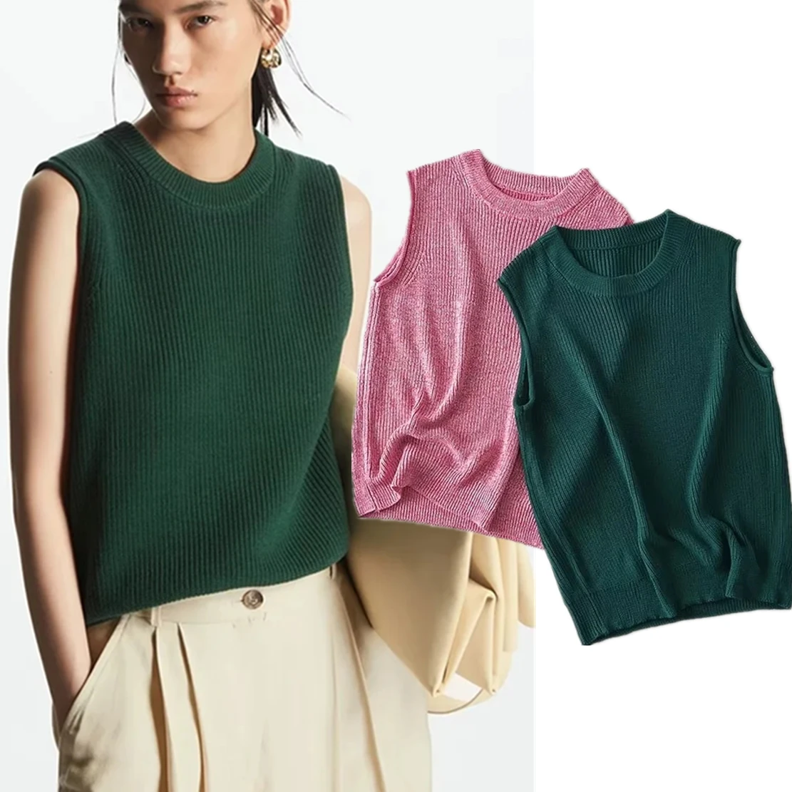 Maxdutti England Style Fashion Sweaters Simple Sleeveless Solid Knitted Vest Loose Sweaters Women Tops
Maxdutti England Style Fashion Sweaters Simple Sleeveless Solid Knitted Vest Loose Sweaters Women Tops