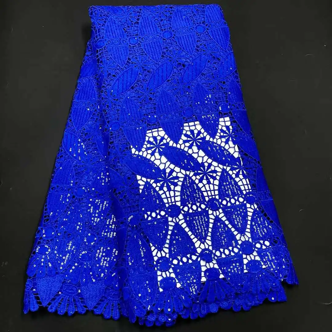Water Soluble 5Yards High Quality Embroidery Sequins African Guipure Cord Lace Fabric French Mesh Lace For Wedding Party Dress
Water Soluble 5Yards High Quality Embroidery Sequins African Guipure Cord Lace Fabric French Mesh Lace For Wedding Party Dress