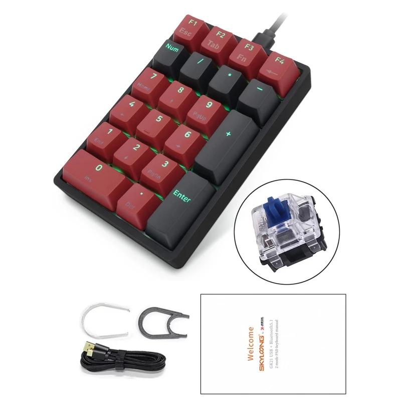Оптический переключатель, цифровой портативный USB проводной 21Key, популярная цифровая клавиатура
Оптический переключатель, цифровой портативный USB проводной 21Key, популярная цифровая клавиатура
