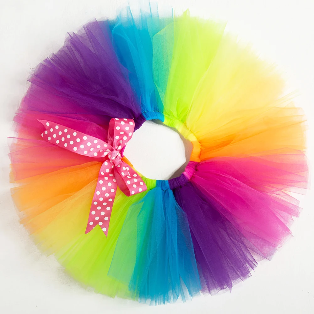 

Rainbow Tutu Skirt for Girls Princess Dance Tutus Toddler Kids Fluffy Tulle Skirts for Birthday Party Baby Girl Costume 2-12Y
