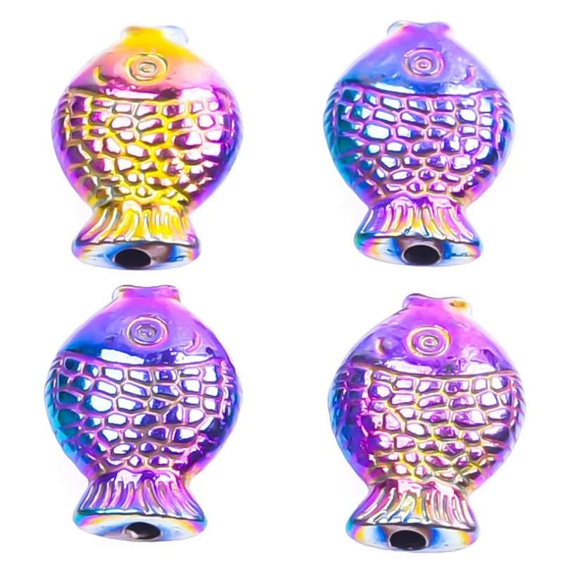 20pcs/Lot Rainbow Color Alloy Metal Fish Shape Small Hole Loose Beads for DIY Jewelry Bracelet Necklace Spacer Beads Accessories
20pcs/Lot Rainbow Color Alloy Metal Fish Shape Small Hole Loose Beads for DIY Jewelry Bracelet Necklace Spacer Beads Accessories