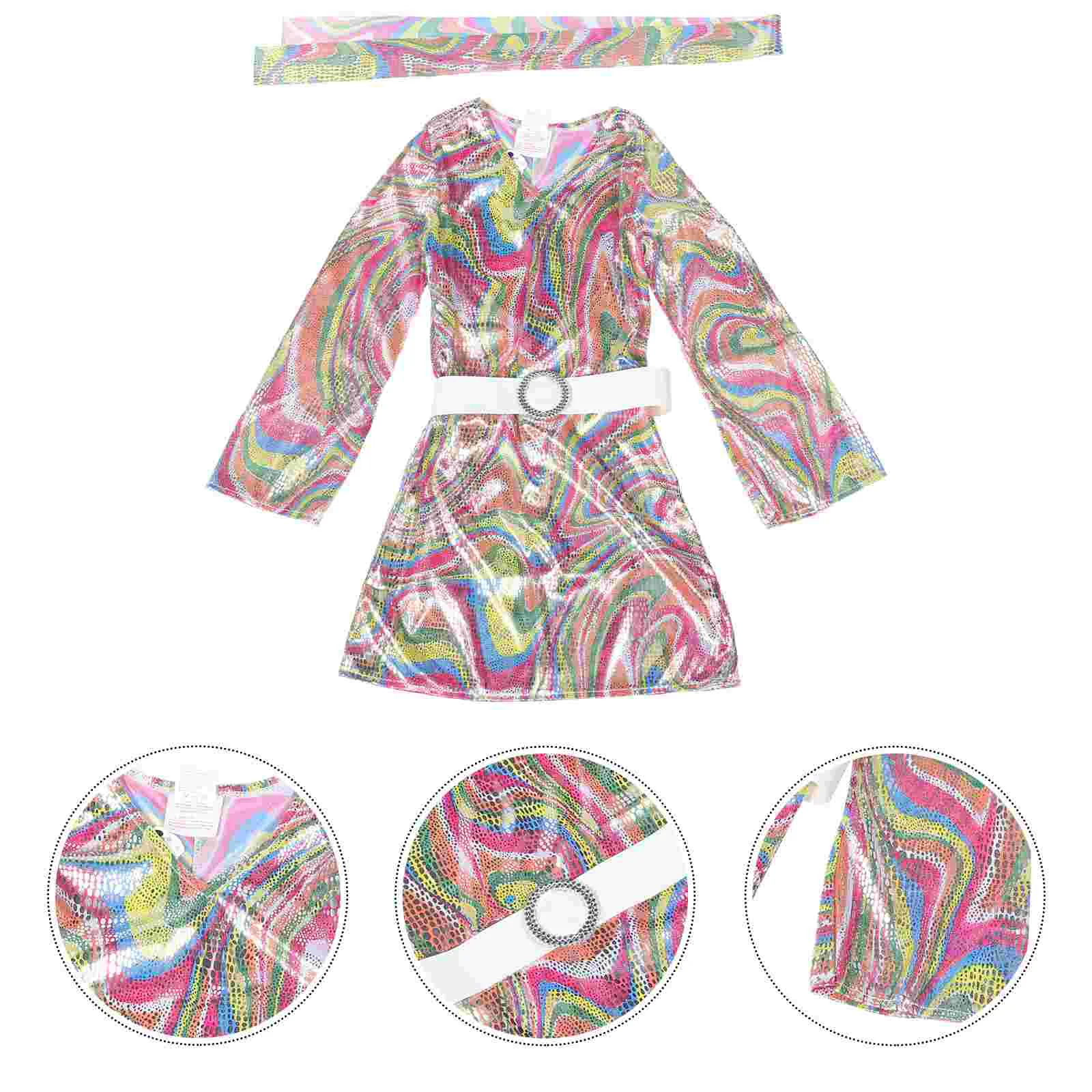 1 Set Long Sleeve Vintage Dress Disco Dress Little Girl Retro Dress Disco Costume with Headband
1 Set Long Sleeve Vintage Dress Disco Dress Little Girl Retro Dress Disco Costume with Headband