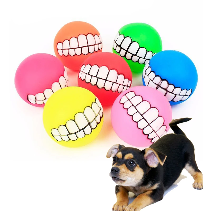 

Pet Dog Ball Teeth Funny Trick Toy Silicone Toy for Dogs Chew Squeaker Squeaky Dog Sound Toys Pet Puppy Toys Interactive Cat Toy