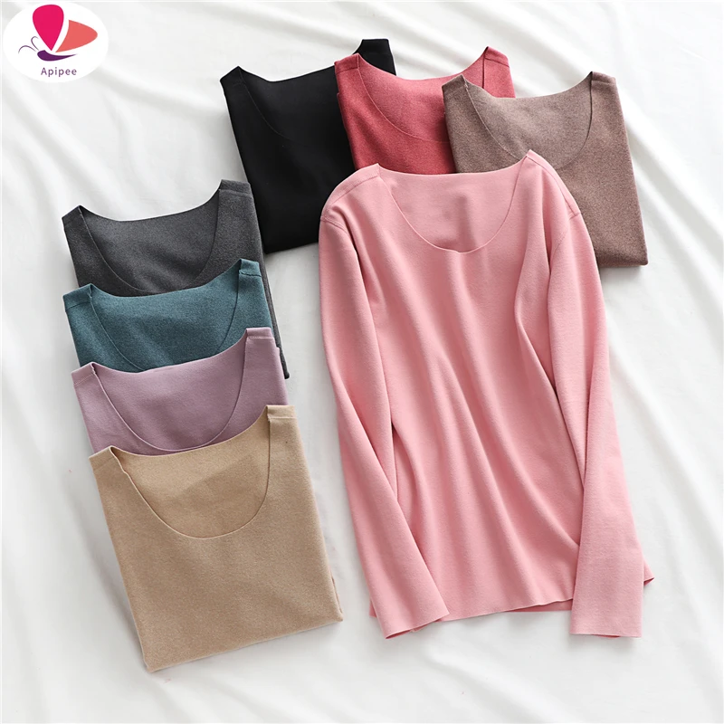 Double-Side Seamless Thermal Top Women Underwear Padded Velvet Autumn Clothes with Long-Sleeve T Shirts Winter Bottom Shirt Tees
Double-Side Seamless Thermal Top Women Underwear Padded Velvet Autumn Clothes with Long-Sleeve T Shirts Winter Bottom Shirt Tees