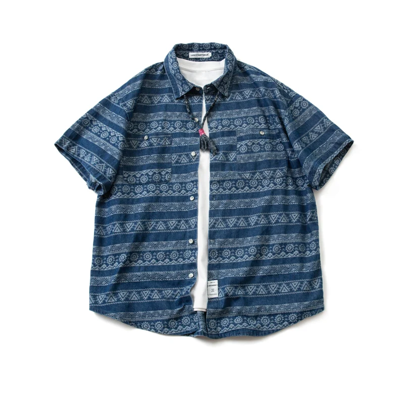 Japanese National Style Retro Loose Short Sleeve Shirt Cityboy Style Off Shoulder Men's and Women's Casual Spring Summer Shirt
Japanese National Style Retro Loose Short Sleeve Shirt Cityboy Style Off Shoulder Men's and Women's Casual Spring Summer Shirt