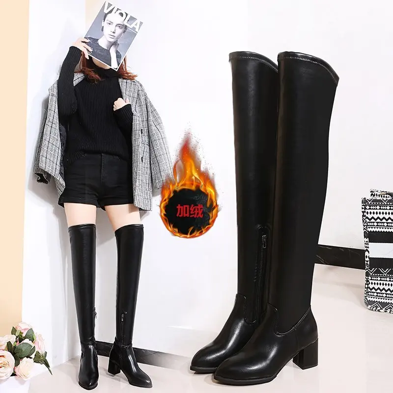 Leather Women Long Boots Over the Knee Boots Platform Sexy Female Autumn Winter Thigh High Boots Block Heels Botas Mujer
Leather Women Long Boots Over the Knee Boots Platform Sexy Female Autumn Winter Thigh High Boots Block Heels Botas Mujer