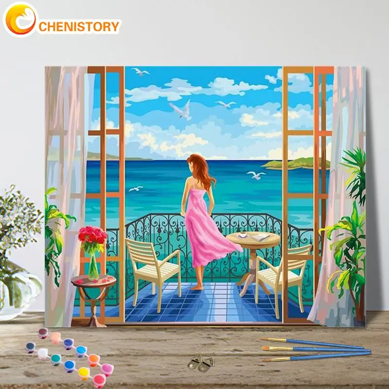 CHENISTORY Painting By Number Balcony Sea View Drawing On Canvas Handpainted Diy Pictures By Number Woman Kits Home Decor
CHENISTORY Painting By Number Balcony Sea View Drawing On Canvas Handpainted Diy Pictures By Number Woman Kits Home Decor