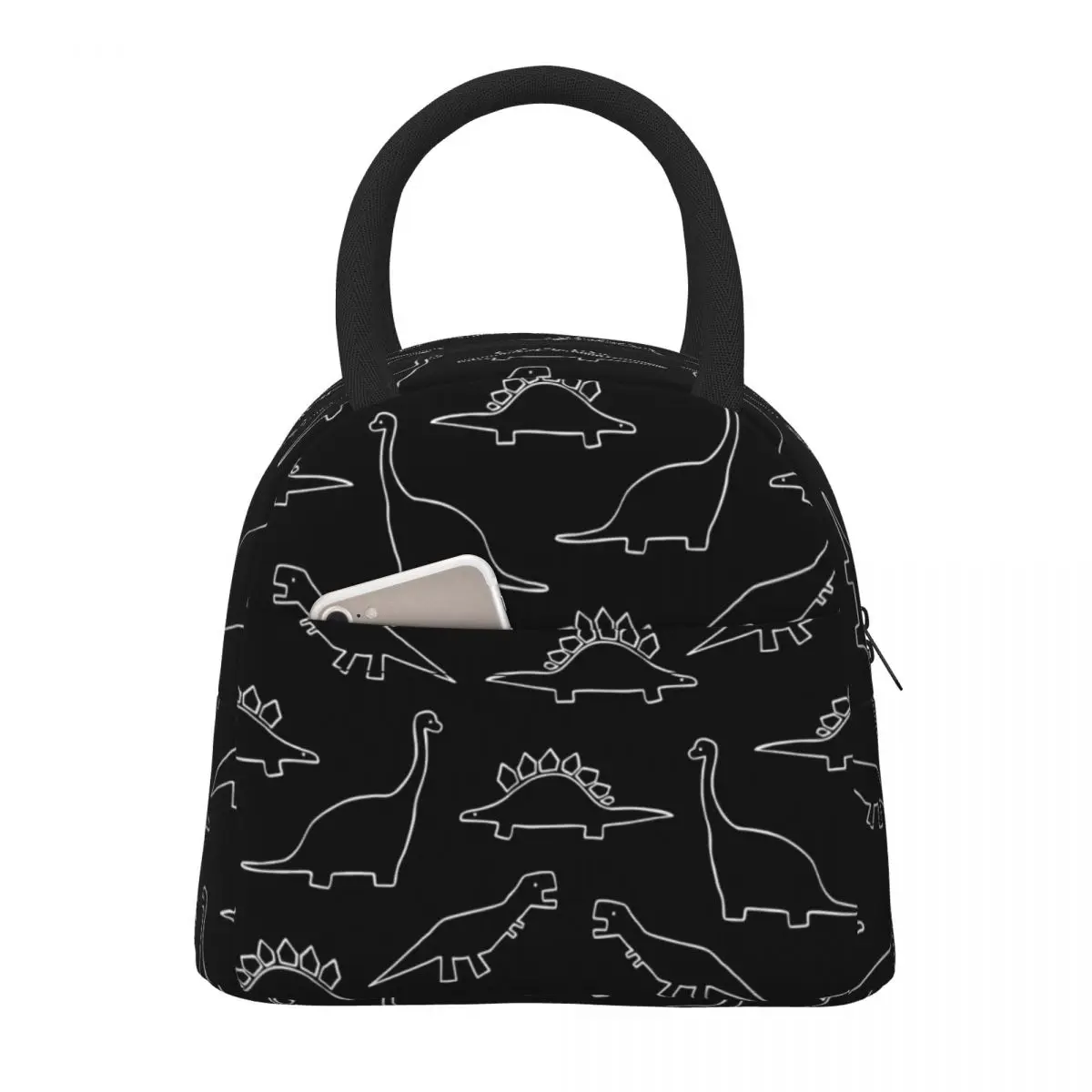 

Сумка для ланча с принтом «Я люблю динозавра», модная сумка для ланча с милым животным принтом для женщин, школьная удобная сумка-холодильник, Термосумка-тоут с принтом