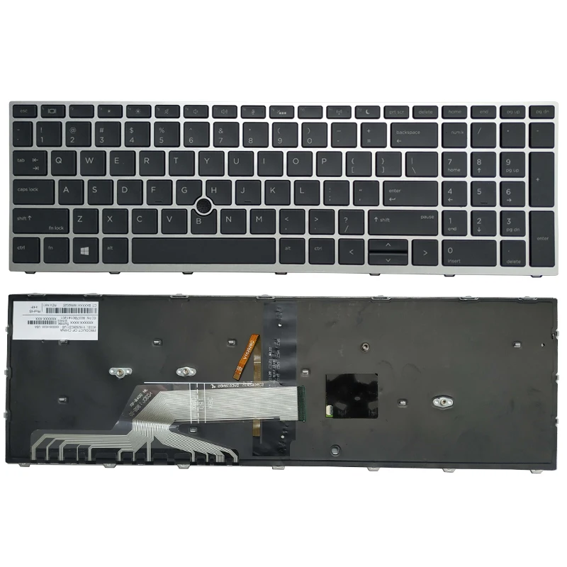 Новая английская/Американская Клавиатура для ноутбука HP ProBook 650 g4 g5 Серебристая с