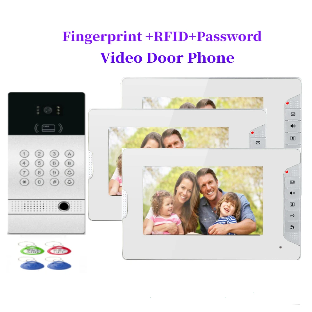 Apartment 7" Video Intercom Door Phone System 1~2 Monitors +Fingerprint password RFID Access Outdoor Camera
Apartment 7" Video Intercom Door Phone System 1~2 Monitors +Fingerprint password RFID Access Outdoor Camera