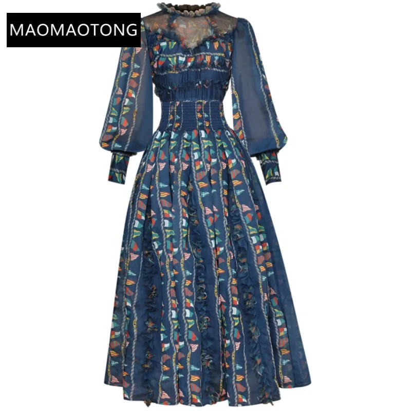 Elegant Dresses For Women 2023 Luxury Designer Evening Spring Lantern Long sleeve Mesh Stylish Ruffles Printed Party Maxi Dress
Elegant Dresses For Women 2023 Luxury Designer Evening Spring Lantern Long sleeve Mesh Stylish Ruffles Printed Party Maxi Dress