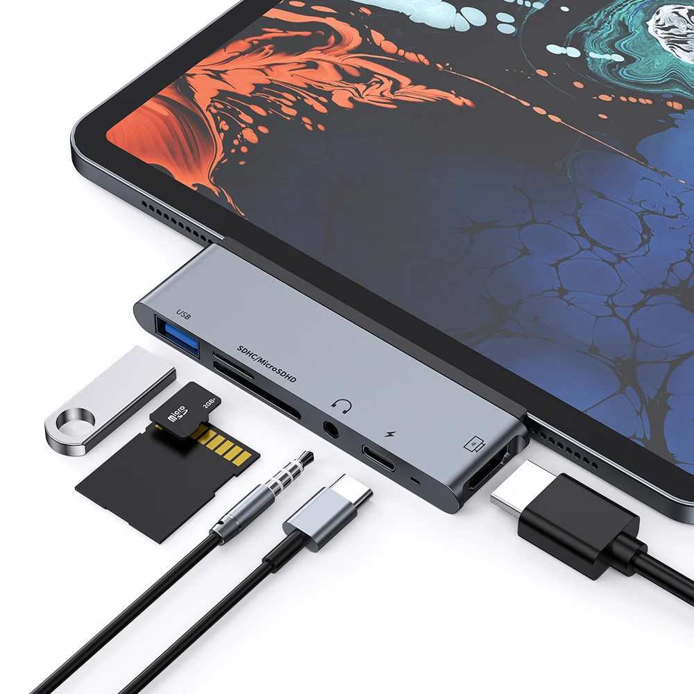 6 в 1 USB C адаптер концентратора для iPad Pro 11 12,9 2020 2018 Air 4 аксессуары
6 в 1 USB C адаптер концентратора для iPad Pro 11 12,9 2020 2018 Air 4 аксессуары