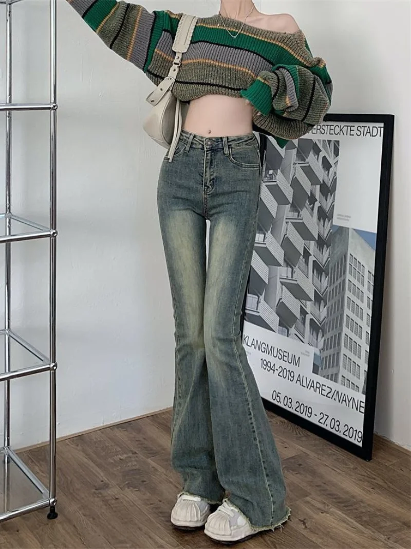 Flare Jeans Women Skinny High Waist Aesthetic Y2k Clothes Denim Trousers Vintage Washed Retro Mopping Korean Fashion Street New
Flare Jeans Women Skinny High Waist Aesthetic Y2k Clothes Denim Trousers Vintage Washed Retro Mopping Korean Fashion Street New