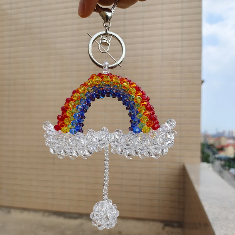Rainbow Crystal Hand Woven Miniature Pendant Festive Decoration Key And Bag Decorative Bedroom Children's Room Decor Accessories
Rainbow Crystal Hand Woven Miniature Pendant Festive Decoration Key And Bag Decorative Bedroom Children's Room Decor Accessories