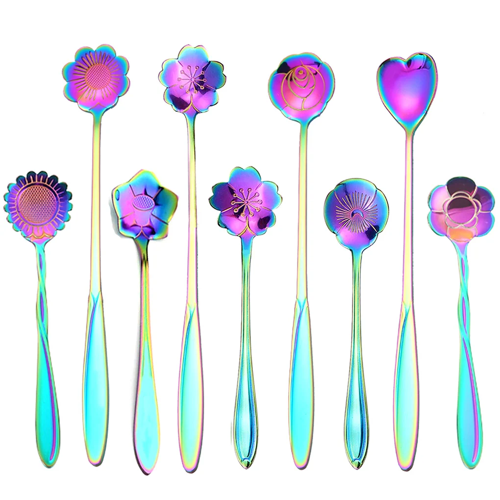 9Pcs Flower Spoon Set Small Teaspoon Coffee Spoon Cute Ice Cream Dessert Spoon Silver Gold Stainless Steel Spoon For Coffee Tea
9Pcs Flower Spoon Set Small Teaspoon Coffee Spoon Cute Ice Cream Dessert Spoon Silver Gold Stainless Steel Spoon For Coffee Tea
