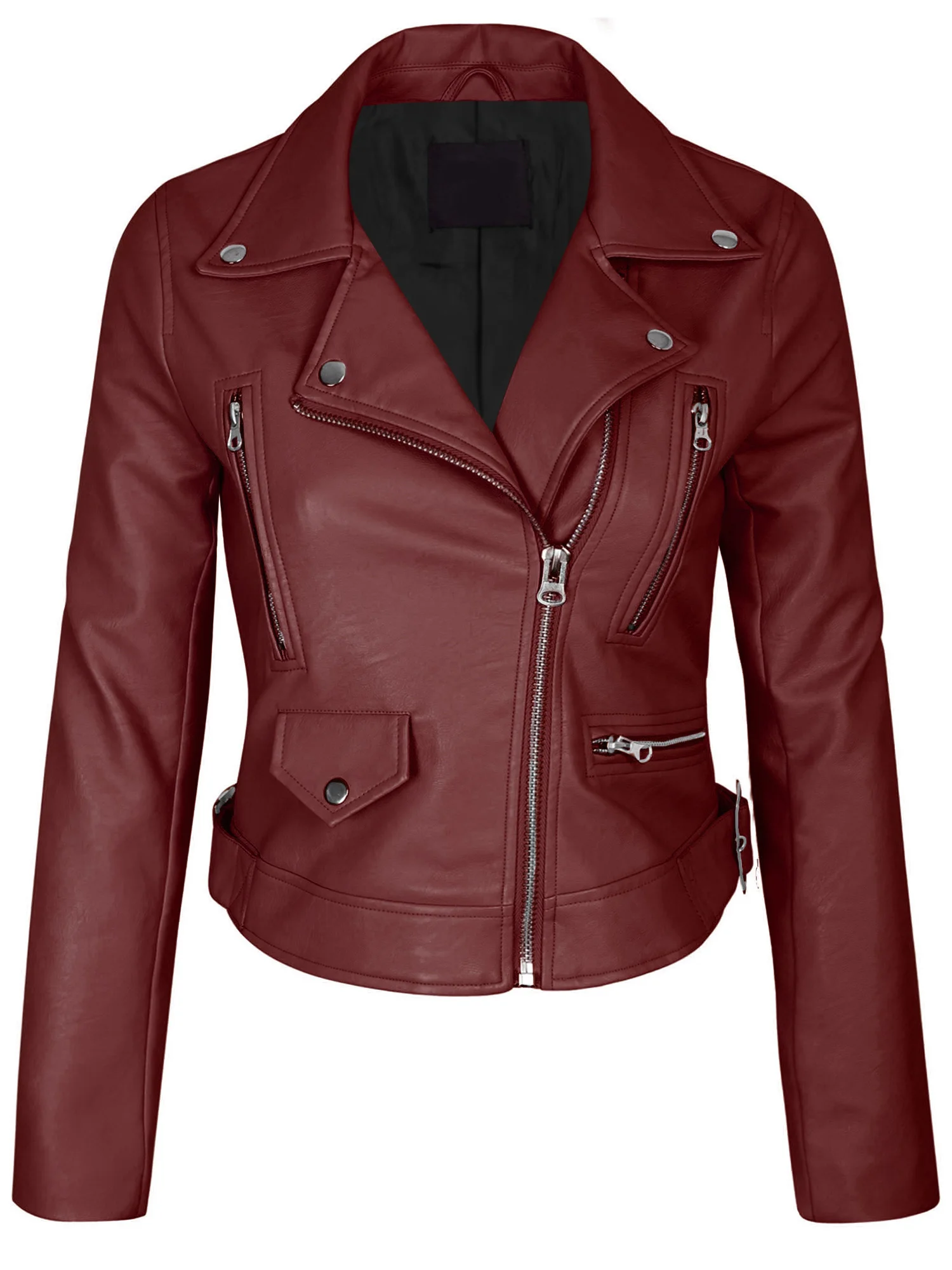 Womens Double Breasted Faux Leather Zip Up Jacket Winter Autumn Motorcycle Jacket Outerwear Faux Leather PU Basic Coat
Womens Double Breasted Faux Leather Zip Up Jacket Winter Autumn Motorcycle Jacket Outerwear Faux Leather PU Basic Coat
