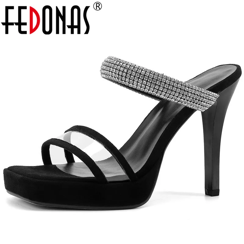 FEDONAS Women Sandals Platforms Summer Sexy Fashion Rhinestone Pumps Kid Suede Leather Wedding Party Thin High Heels Shoes Woman 
FEDONAS Women Sandals Platforms Summer Sexy Fashion Rhinestone Pumps Kid Suede Leather Wedding Party Thin High Heels Shoes Woman