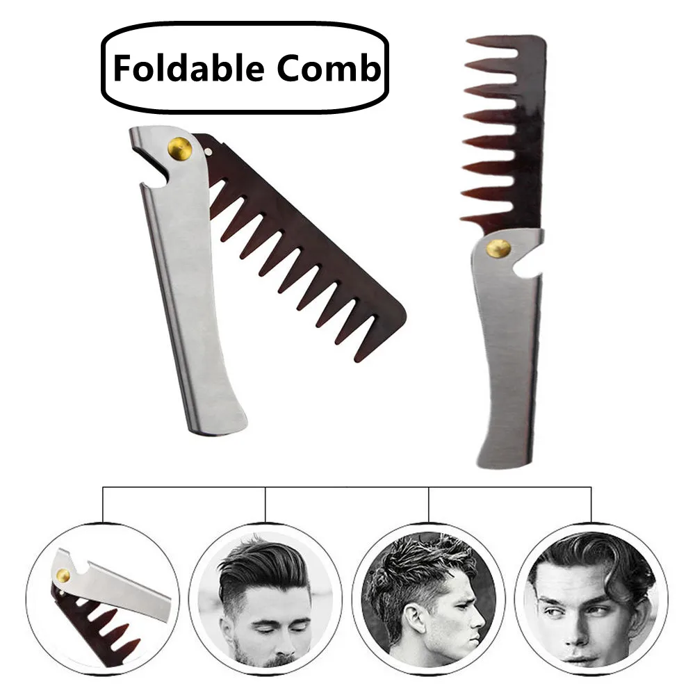 1PC Portable Stainless Steel Handle Foldable Comb Men Oil Head Beard Brush Comb Women Salon Hair Styling Tool Hairdressing Comb
1PC Portable Stainless Steel Handle Foldable Comb Men Oil Head Beard Brush Comb Women Salon Hair Styling Tool Hairdressing Comb