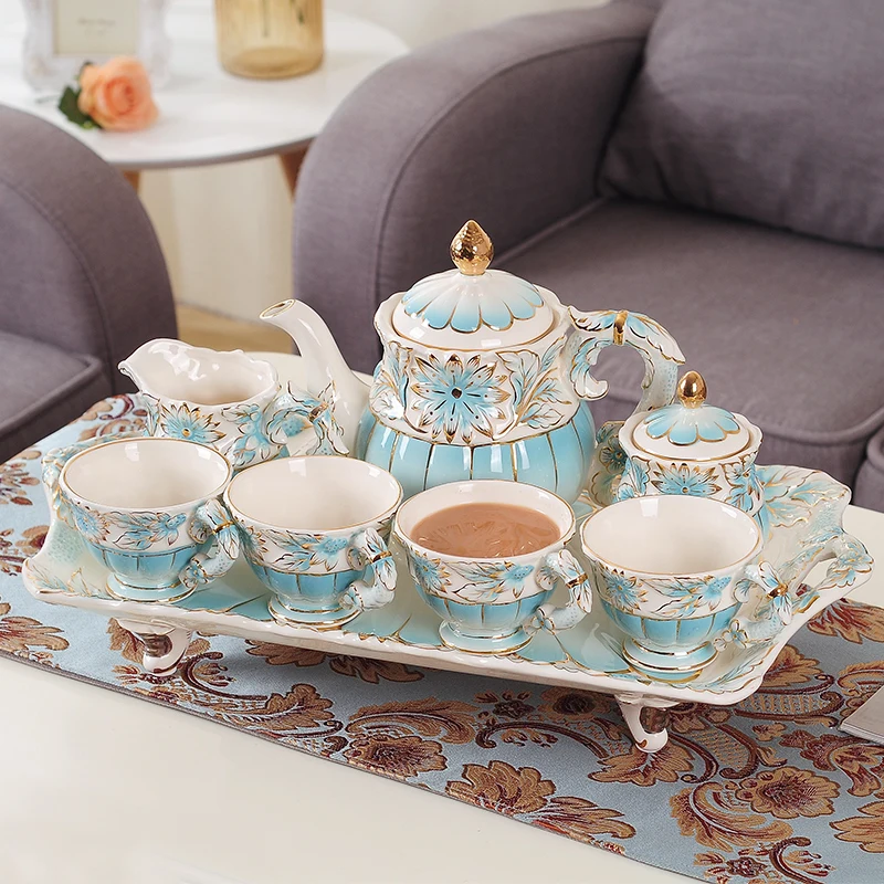 European Tea Set with Tray Household Ceramic English Afternoon Tea Tea Set Coffee Cup Complete Set of 8
European Tea Set with Tray Household Ceramic English Afternoon Tea Tea Set Coffee Cup Complete Set of 8