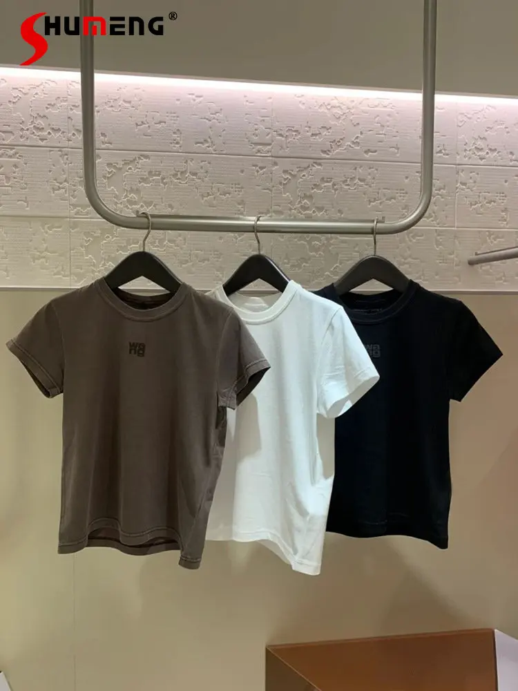 2023 Summer New Cotton T-shirt Women Fashion Round Neck Top Letter Print Short-Sleeve Short Slim Black T Shirt Female Tee Tops
2023 Summer New Cotton T-shirt Women Fashion Round Neck Top Letter Print Short-Sleeve Short Slim Black T Shirt Female Tee Tops