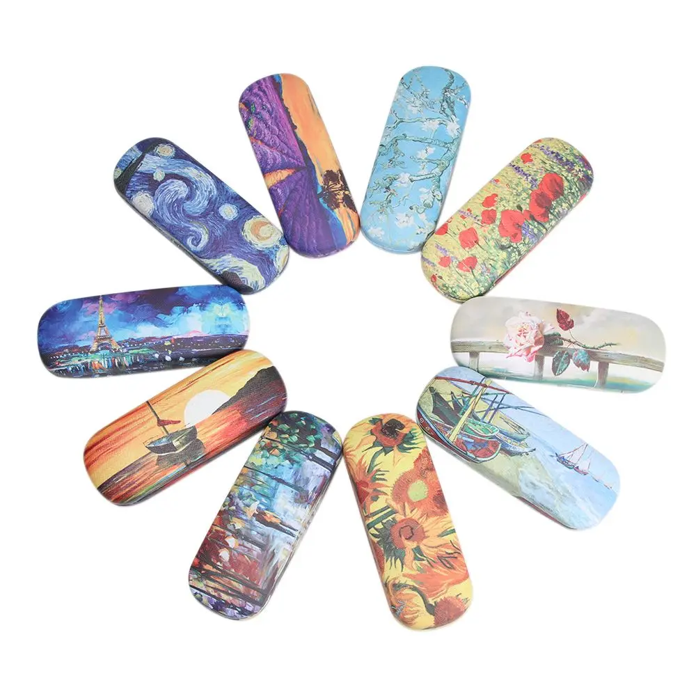 Oil Painting Glasses Case Box Women Hard Leather Reading Glasses Sunglasses Case Retro Floral Print Eyewear Protector 
Oil Painting Glasses Case Box Women Hard Leather Reading Glasses Sunglasses Case Retro Floral Print Eyewear Protector