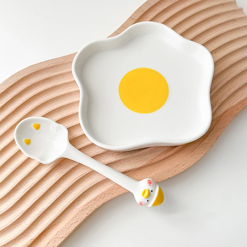 Ins Egg Plate for Food Ceramics Kawaii Breakfast Cake Fruit Dessert Salad Decorative Dishes with Spoon Kitchen Tableware
Ins Egg Plate for Food Ceramics Kawaii Breakfast Cake Fruit Dessert Salad Decorative Dishes with Spoon Kitchen Tableware