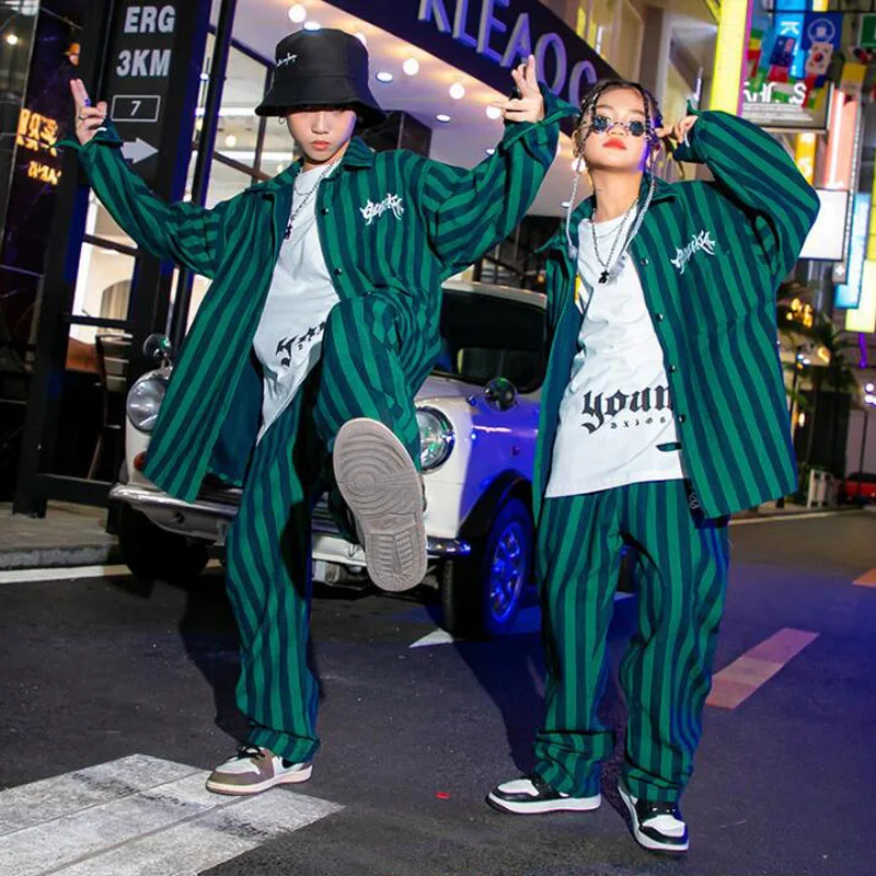 Kids Ballroom Hip Hop Clothing Striped Denim Jacket Shirt Street Wear Pants For Girl Boy Jazz Dance Costume Clothes Outfits Set
Kids Ballroom Hip Hop Clothing Striped Denim Jacket Shirt Street Wear Pants For Girl Boy Jazz Dance Costume Clothes Outfits Set