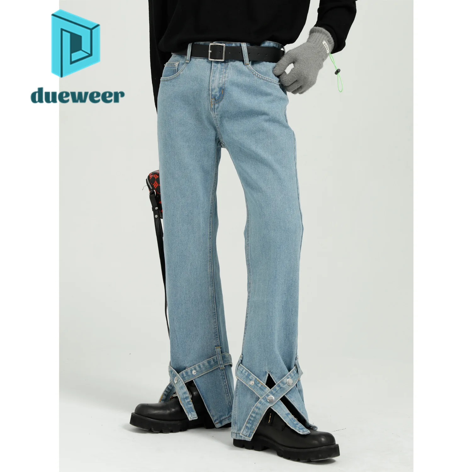 DUEWEER Strap Split Slim Fit Men's Loose Straight Jeans Distressed Denim Pants Trousers for Male Casual Vintage Streetwear
DUEWEER Strap Split Slim Fit Men's Loose Straight Jeans Distressed Denim Pants Trousers for Male Casual Vintage Streetwear