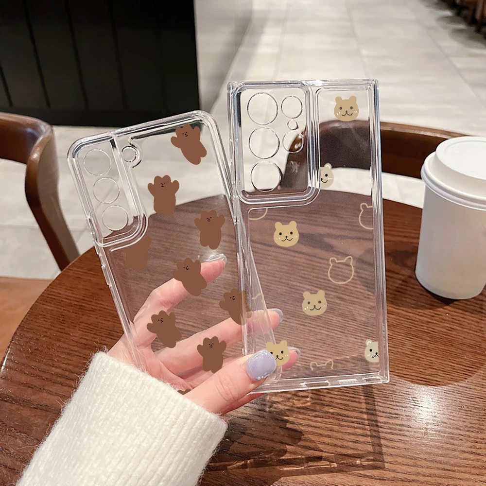Cartoon Phone Case For Samsung Galaxy S21 FE S22 Plus Cute Bear Cases For Galaxy S23 S22Ultra Transparent Soft Silicone Cover
Cartoon Phone Case For Samsung Galaxy S21 FE S22 Plus Cute Bear Cases For Galaxy S23 S22Ultra Transparent Soft Silicone Cover