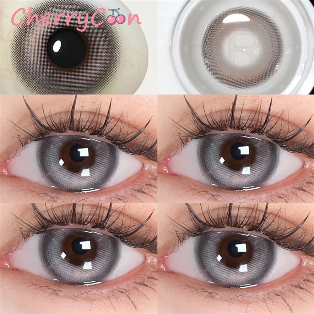 

CherryCon Фиджи серые контактные линзы большой красоты зрачки ежегодные цветные мягкие для глаз контактные линзы для близорукости диоптрии