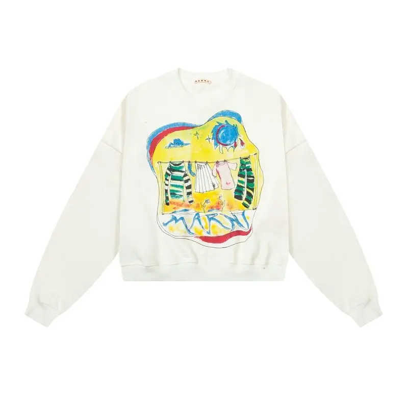 Marin artist graffiti print loose niche shoulder drop Italian trend versatile round neck sweater
Marin artist graffiti print loose niche shoulder drop Italian trend versatile round neck sweater