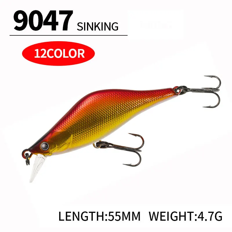 Minnow Fishing Lure Wobblers Quality Crankbait Simulation 55mm 4.7g Jerkbait Sinking Hard Bait Bass Carp Pesca Fishing Tackle
Minnow Fishing Lure Wobblers Quality Crankbait Simulation 55mm 4.7g Jerkbait Sinking Hard Bait Bass Carp Pesca Fishing Tackle