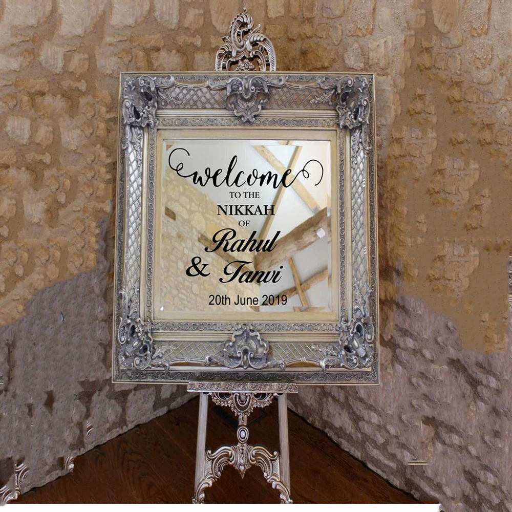 Personalised Wedding Party Welcome nikkah sign name Baptism mirror board wall Art Vinyl Birthday Sign Decal Sticker4102
Personalised Wedding Party Welcome nikkah sign name Baptism mirror board wall Art Vinyl Birthday Sign Decal Sticker4102