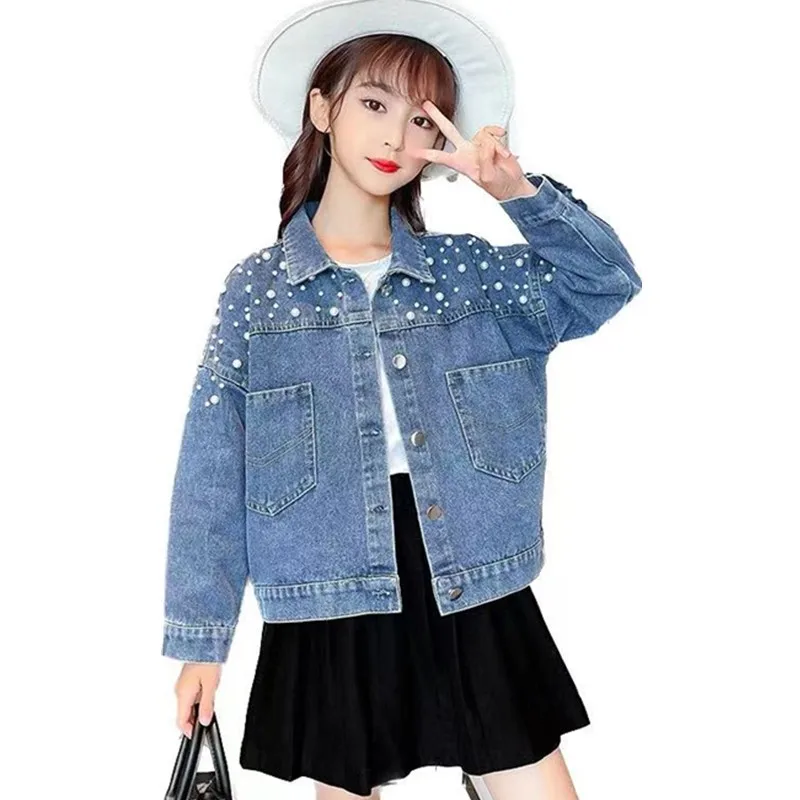 Teenage Girls Pearl Coats For Kids Denim Jackets 2023 Autumn Casual Long Sleeve Children Clothing School Outerwear 6 8 10 12 13Y
Teenage Girls Pearl Coats For Kids Denim Jackets 2023 Autumn Casual Long Sleeve Children Clothing School Outerwear 6 8 10 12 13Y