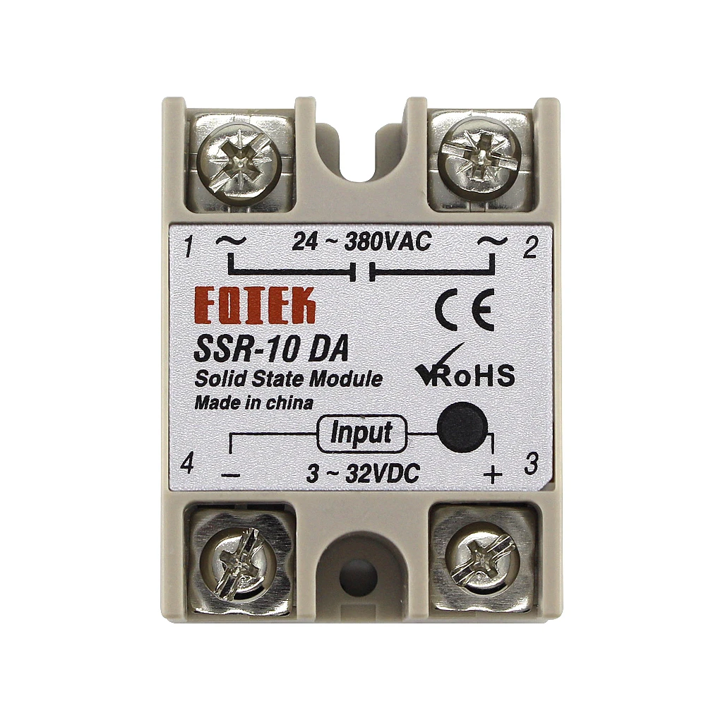 

SSR-10DA SSR-25DA SSR-40DA 10A 25A 40A Solid State Relay Module 3-32V Input DC 24-380V AC Output High Quality