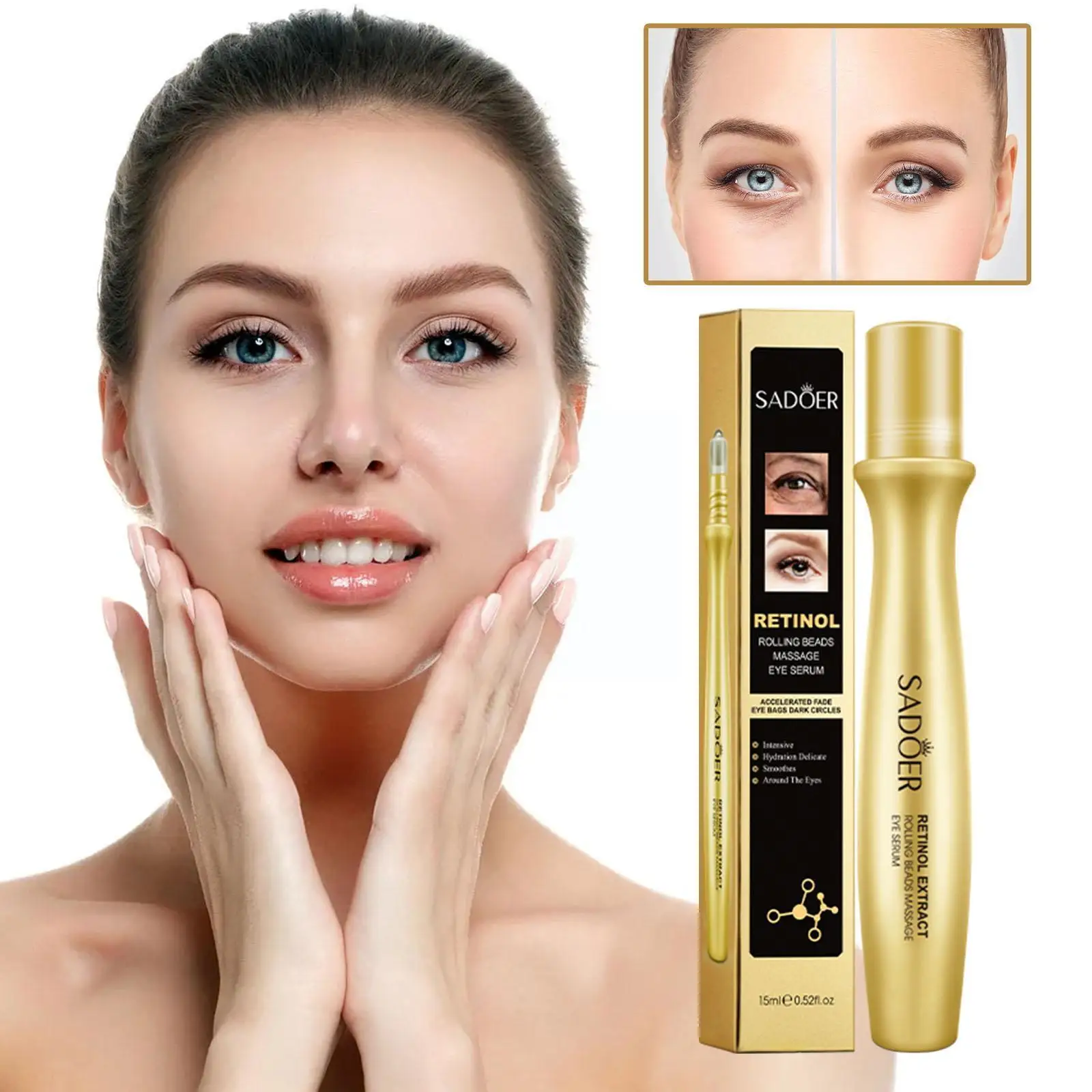 Роликовый крем для глаз Retinol A4J6, массажер с имитацией, для удаления мешков под глазами, припухлости, отбеливания, увлажнения, кожи вокруг глаз и темных кругов
Роликовый крем для глаз Retinol A4J6, массажер с имитацией, для удаления мешков под глазами, припухлости, отбеливания, увлажнения, кожи вокруг глаз и темных кругов