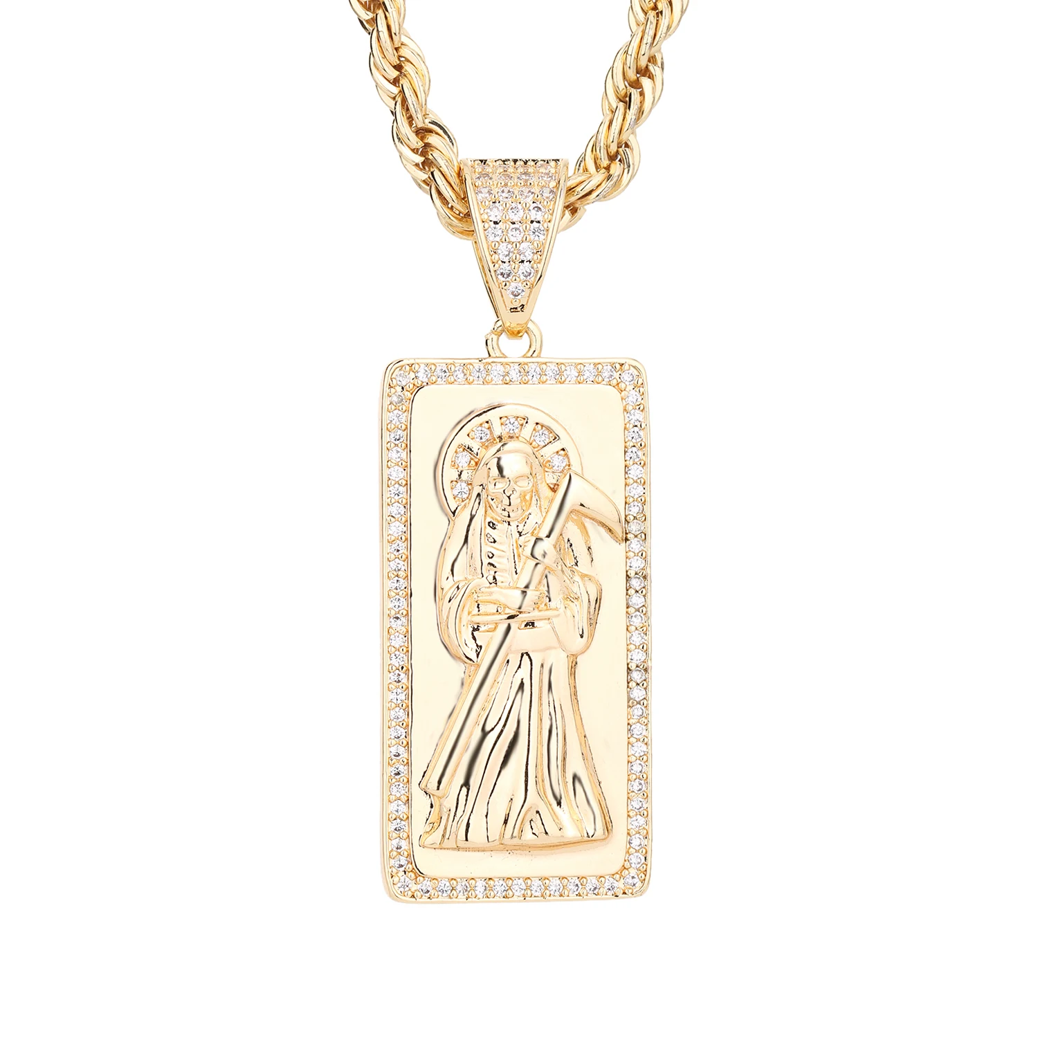 2023 European and American New Notre Dame Totem Necklace Women's Hip Hop Set Zircon Non Fading Religious Jewelry Charm Party Gif 
2023 European and American New Notre Dame Totem Necklace Women's Hip Hop Set Zircon Non Fading Religious Jewelry Charm Party Gif