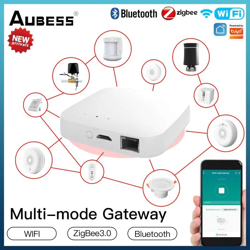 Многорежимный проводной смарт-шлюз ZigBee Wi-Fi Bluetooth сетчатый концентратор Tuya Smart Life приложение Дистанционное Голосовое управление через Alexa ... 
Многорежимный проводной смарт-шлюз ZigBee Wi-Fi Bluetooth сетчатый концентратор Tuya Smart Life приложение Дистанционное Голосовое управление через Alexa ...