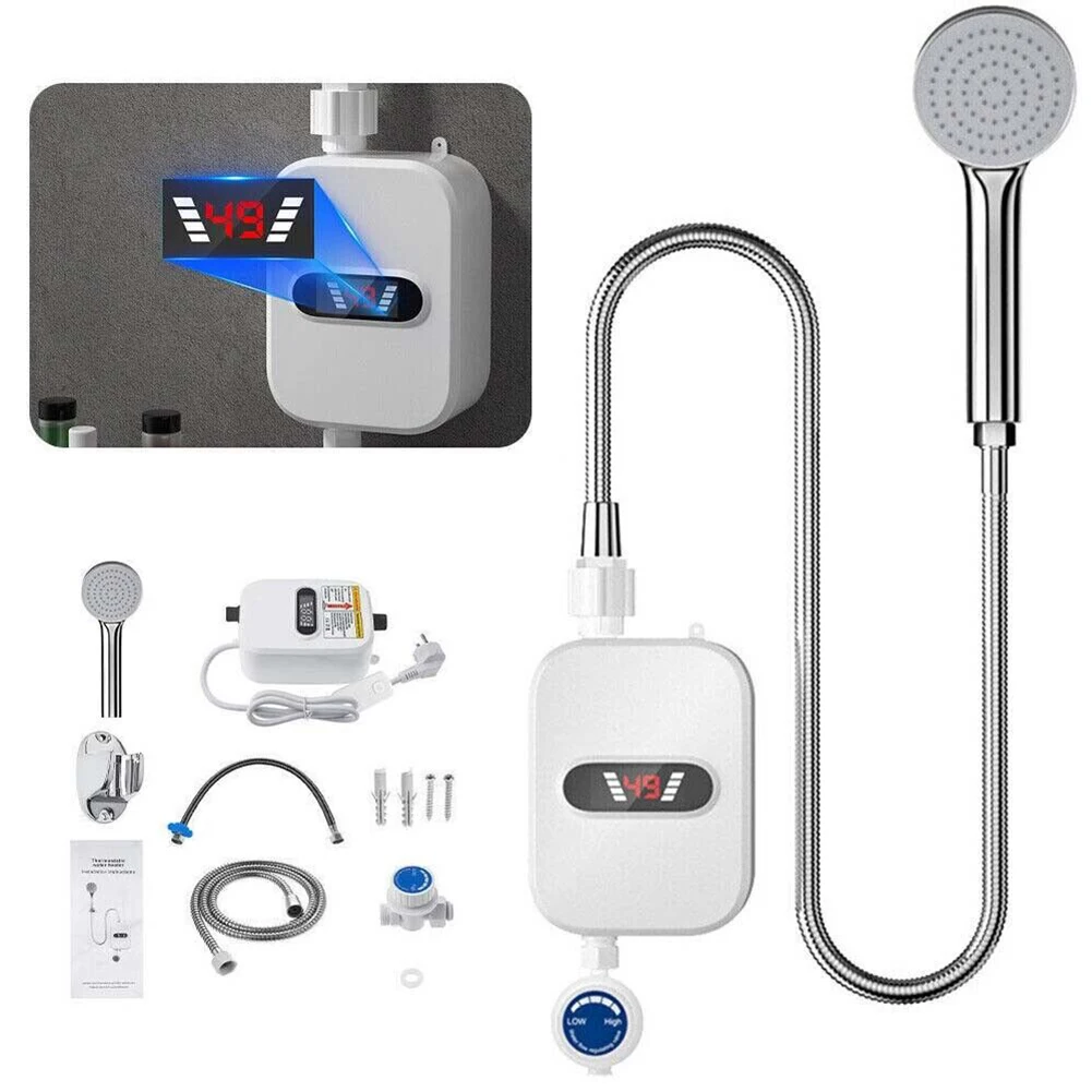 3000W Electric Water Heater Tankless Instant Boiler for Bathroom Energy saving Quick Heating LCD Display Easy Installation
3000W Electric Water Heater Tankless Instant Boiler for Bathroom Energy saving Quick Heating LCD Display Easy Installation