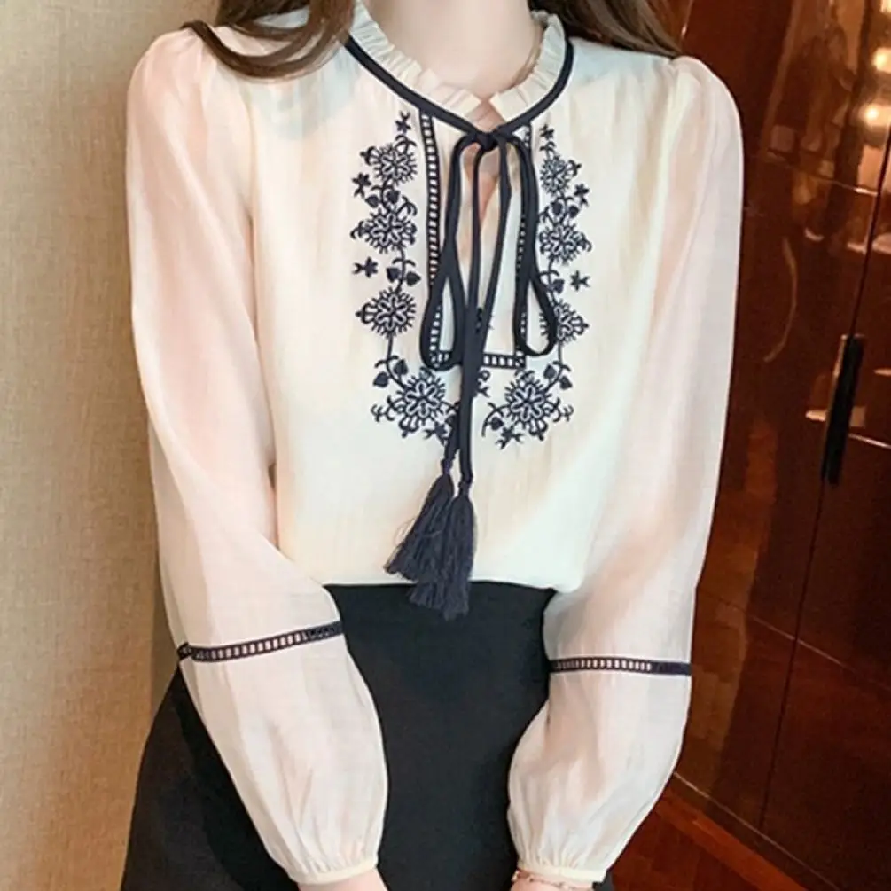 2023 Autumn New Fashion Bow Embroidery High Grade Women's Chiffon Shirt Blouse Ladies Long Sleeve Top
2023 Autumn New Fashion Bow Embroidery High Grade Women's Chiffon Shirt Blouse Ladies Long Sleeve Top
