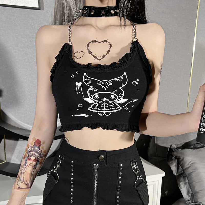 Rosetic Goth Retro Women Tank Top Non-sleeve Printing Patchwork Pullover Gothic Style Ladies Suspender Tops For Autumn
Rosetic Goth Retro Women Tank Top Non-sleeve Printing Patchwork Pullover Gothic Style Ladies Suspender Tops For Autumn