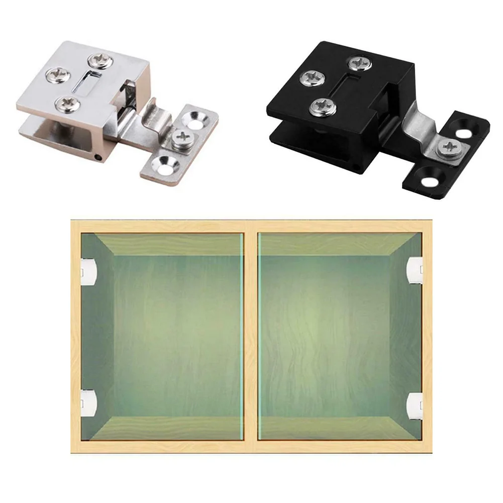 

Shower Door Hinges Cabinet Glass Hinge Cupboard Display Gate Clamp Furniture Hardware Accessories Zinc Alloy