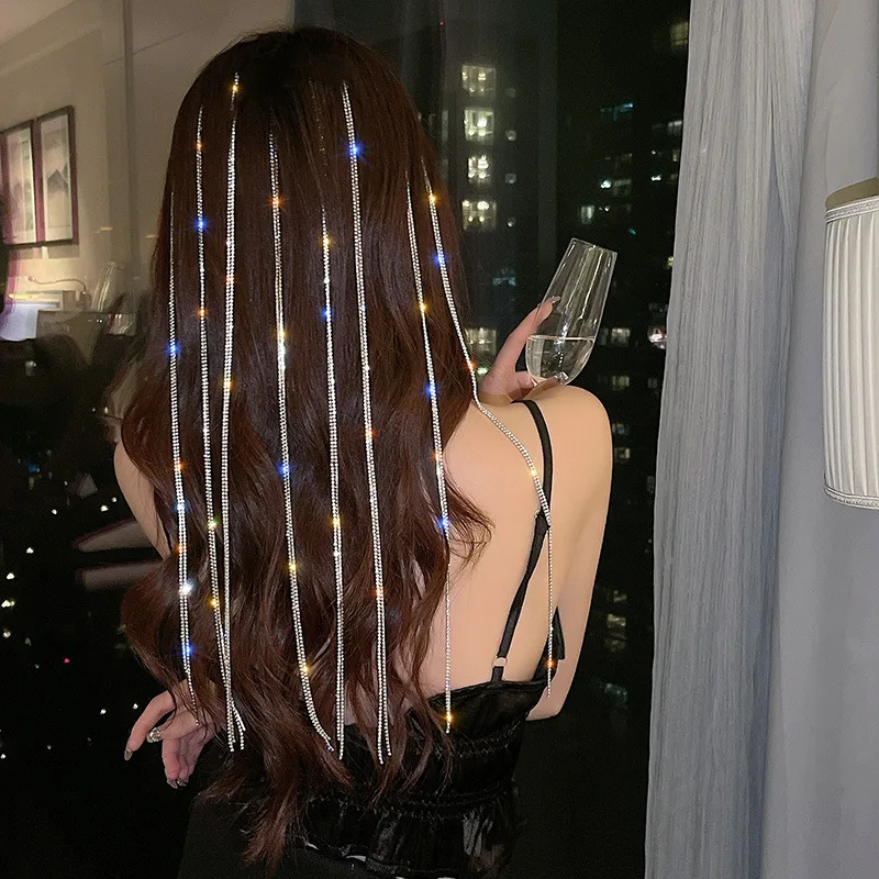 2022 New Flashing Diamond Chain Braided Hair Headdress Luxury Long Tassel Hairpin Shiny Braided Hairband Women Hair Accessories
2022 New Flashing Diamond Chain Braided Hair Headdress Luxury Long Tassel Hairpin Shiny Braided Hairband Women Hair Accessories
