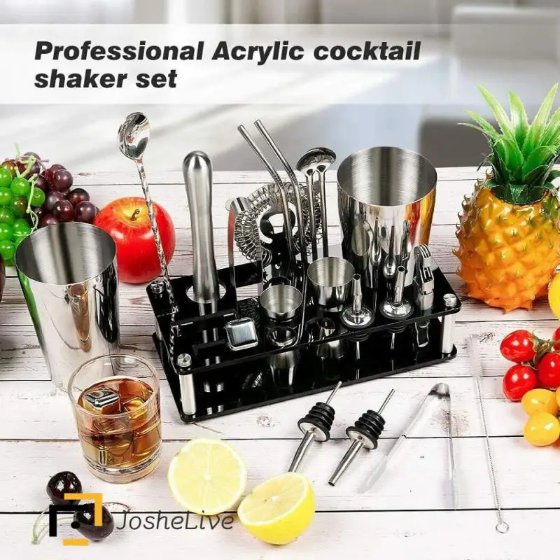 Stainless Steel Barware Stylish Design Essential Cocktail Making Tools Cocktail Shaker Set Versatile Easy To Use Mixology Tools 
Stainless Steel Barware Stylish Design Essential Cocktail Making Tools Cocktail Shaker Set Versatile Easy To Use Mixology Tools