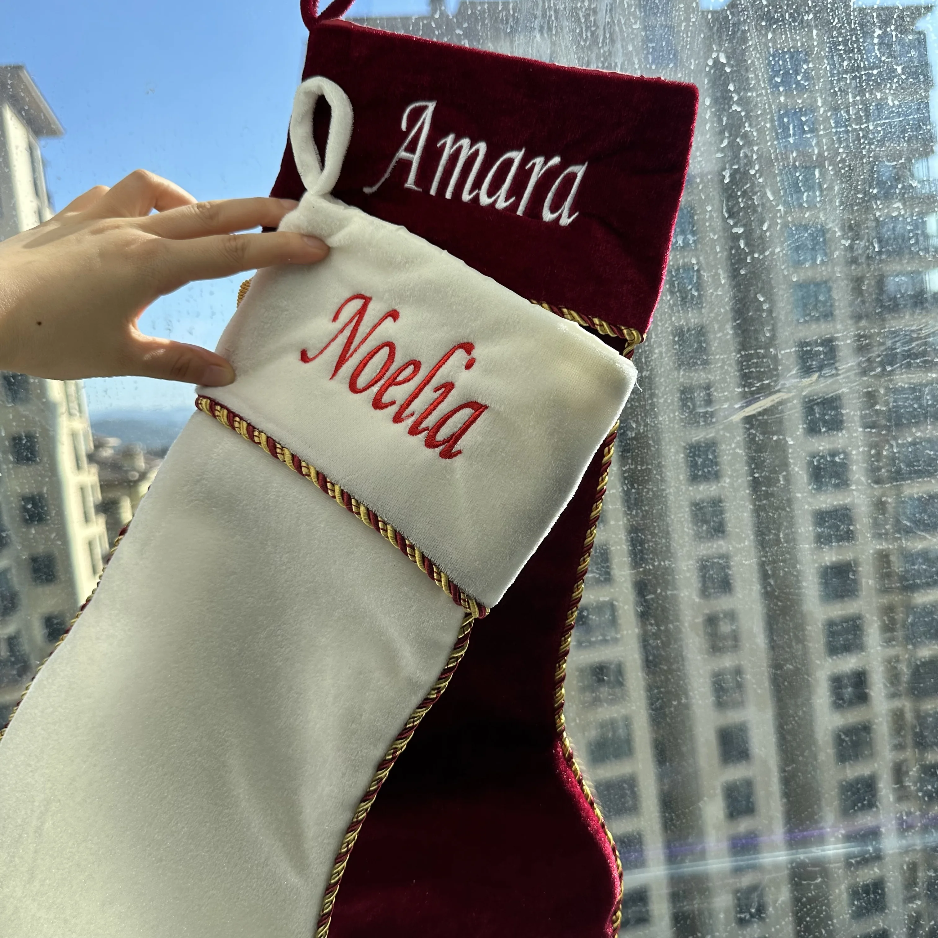 Personalized Customization Of Red And White Velvet Christmas Socks, Tassel Decoration, Gift Bags, Christmas Tree Decorations
Personalized Customization Of Red And White Velvet Christmas Socks, Tassel Decoration, Gift Bags, Christmas Tree Decorations