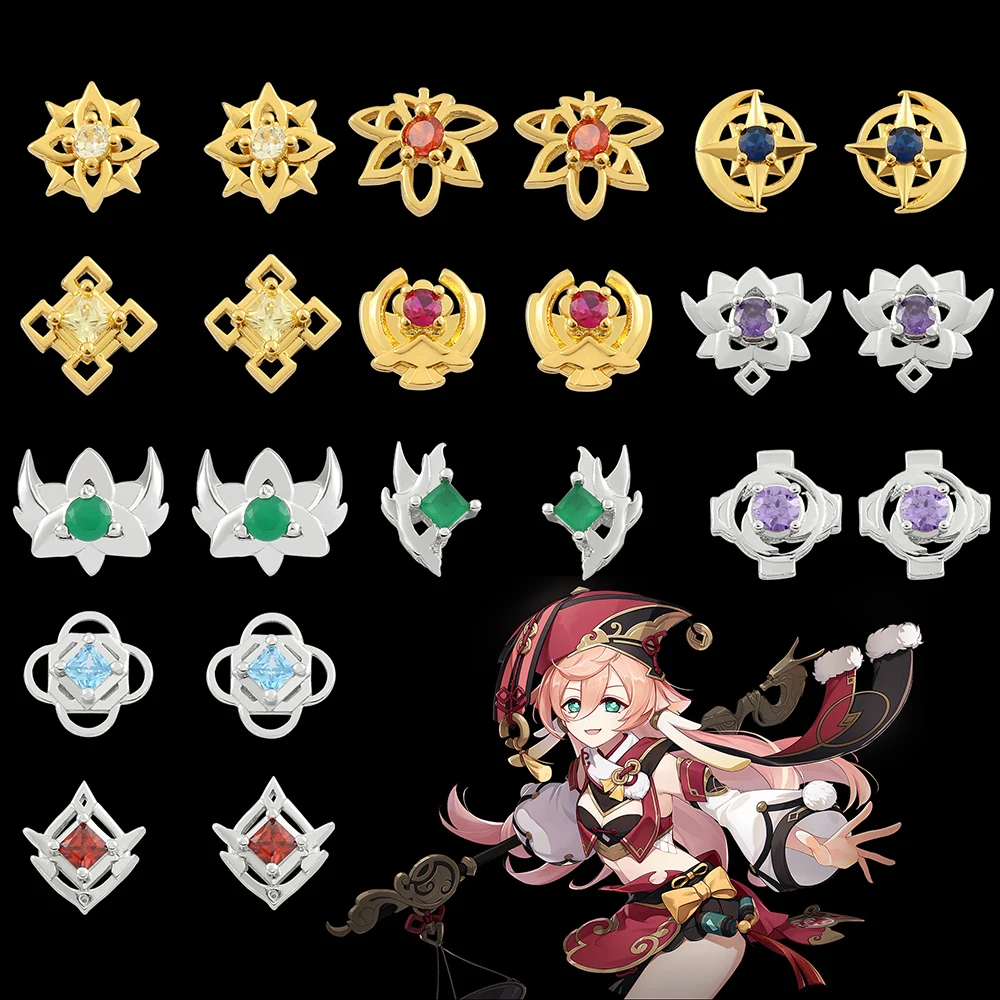 Hot Game Genshin Impact Zircon Stud Earrings Genshin Anime Element Piercing Earrings Women Men Trendy Jewellery Accessories
Hot Game Genshin Impact Zircon Stud Earrings Genshin Anime Element Piercing Earrings Women Men Trendy Jewellery Accessories