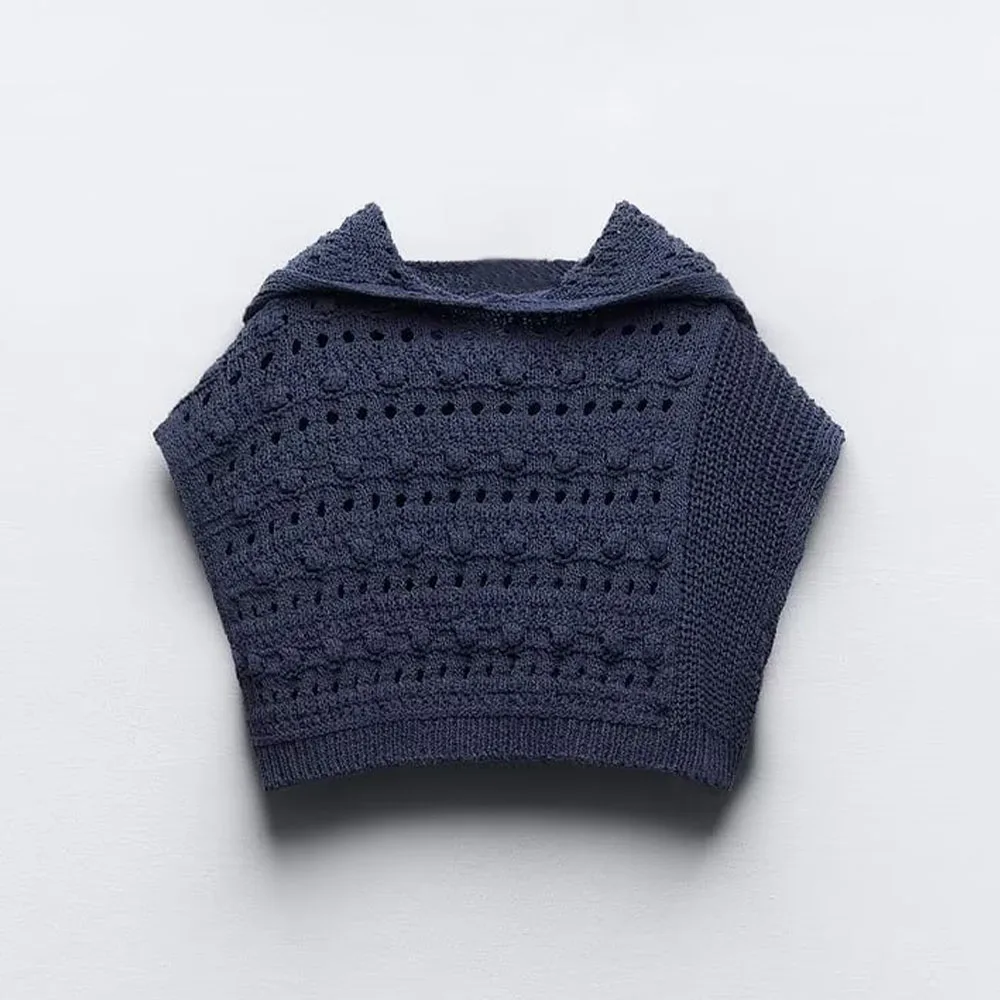 Early autumn new fashion women's retro casual trend all-match hooded sleeveless spherical texture knitted jacket
Early autumn new fashion women's retro casual trend all-match hooded sleeveless spherical texture knitted jacket