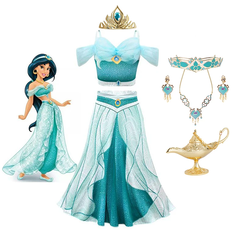 Disney Jasmine Princess Dress Up of Aladdin The Magic Lamp Cosplay Costume Kid Halloween Fantasy Top+Pant Carnival Charm Vestido
Disney Jasmine Princess Dress Up of Aladdin The Magic Lamp Cosplay Costume Kid Halloween Fantasy Top+Pant Carnival Charm Vestido
